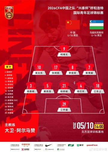 华体会登录入口-U16国足vs乌兹别克斯坦U16首发：国少排出541阵型，柯博文单箭头